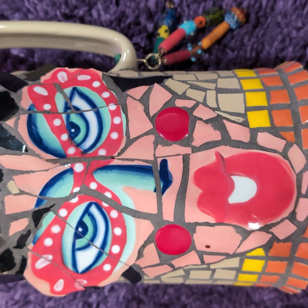 Mosaic Abstract Art Face Pitcher - Picture 9 of 10